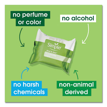 Simple® Eye And Skin Care, Facial Wipes, 25-pack, 6 Packs-carton freeshipping - TVN Wholesale